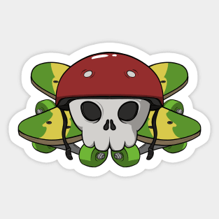 Skateboarding crew Jolly Roger pirate flag (no caption) Sticker